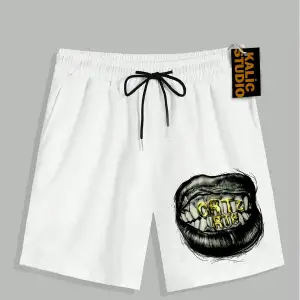 UNİSEX Bay Grillz Desenli Beyaz Yazlık ŞORT