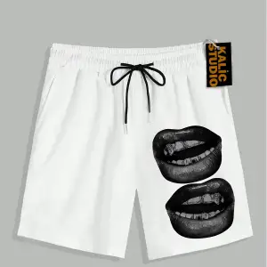 UNİSEX Bay Grillz Desenli Beyaz Yazlık ŞORT