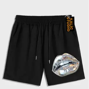 UNİSEX Bay Grillz Desenli Siyah Yazlık ŞORT