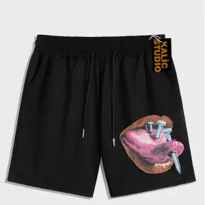 UNİSEX Bay Grillz Desenli Siyah Yazlık ŞORT