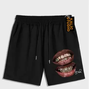 UNİSEX Bay Grillz Desenli Siyah Yazlık ŞORT