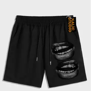 UNİSEX Bay Grillz Desenli Siyah Yazlık ŞORT