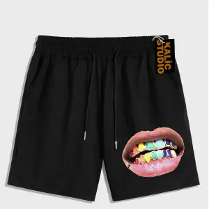 UNİSEX Bay Grillz Desenli Siyah Yazlık ŞORT