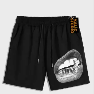 UNİSEX Bay Grillz Desenli Siyah Yazlık ŞORT