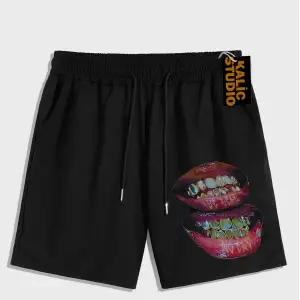 UNİSEX Bay Grillz Desenli Siyah Yazlık ŞORT