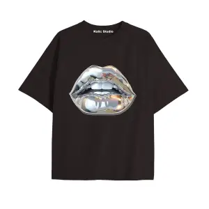 UNİSEX Bay Grillz Tee Desenli Siyah Yazlık T-shirt