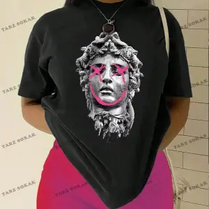 Unisex BAY  Grunge Punk Kadın Japon Anime Karakter Baskılı Kısa Kollu Tişört KOD-1345