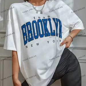 Unisex BAY  Harf Grafikli Düşük Omuzlu Tişört KOD-1306