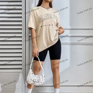 Unisex BAY  Harf Grafikli Düşük Omuzlu Tişört KOD-1309