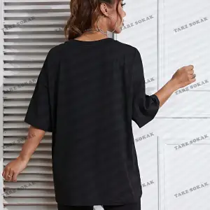 Unisex BAY  Harf Grafikli Düşük Omuzlu Tişört KOD-1337