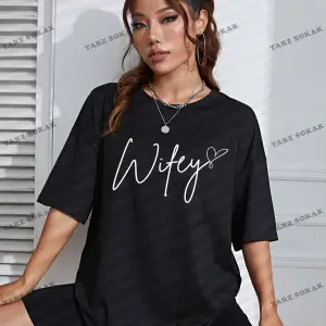 Unisex BAY  Harf Grafikli Düşük Omuzlu Tişört KOD-1337