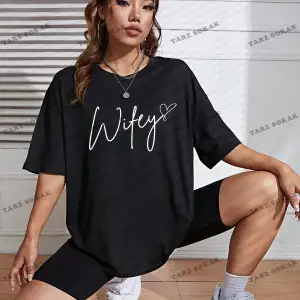 Unisex BAY  Harf Grafikli Düşük Omuzlu Tişört KOD-1337