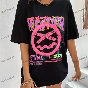 Unisex BAY  Harf Grafikli Düşük Omuzlu Tişört KOD-1385