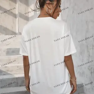 Unisex BAY  Harf ve İfade Baskı Düşük Omuzlu Tişört KOD-1376