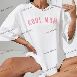 Unisex BAY  Harfli Grafik Düşük Omuz Oversize Tişört KOD-1302