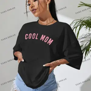 Unisex BAY  Harfli Grafik Düşük Omuz Oversize Tişört KOD-1302