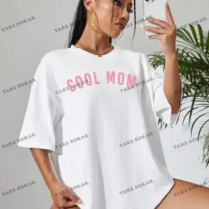 Unisex BAY  Harfli Grafik Düşük Omuz Oversize Tişört KOD-1343