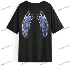 Unisex BAY  İngilizce Harfler Baskılı Kapalı Omuz Tişört KOD-1399