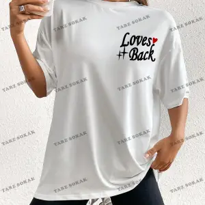 Unisex BAY  Kadın Kafatası Kafalı, Aşk Kalpli ve Harfli Baskılı Tişört KOD-1303