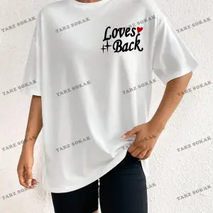 Unisex BAY  Kadın Kafatası Kafalı, Aşk Kalpli ve Harfli Baskılı Tişört KOD-1303