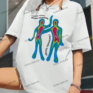 Unisex BAY  Kadın Slogan Desenli Düşük Omuz Kısa Kollu Tişört KOD-1396