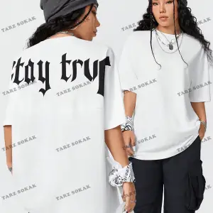 Unisex BAY  Kadın Ultra Bol Basic Harfli Tişört KOD-1383