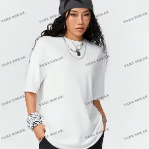 Unisex BAY  Kadın Ultra Bol Basic Harfli Tişört KOD-1383