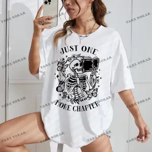 Unisex BAY  Kafatası ve Slogan Grafikli Düşük Omuzlu Tişört KOD-1332