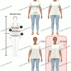 Unisex BAY  Karikatür Ayı Baskı Damla Omuz Büyük Boy Tişört KOD-1375