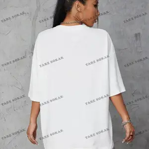 Unisex BAY  Kelebek Ve Harf Grafikli Oversize Tişört KOD-1358