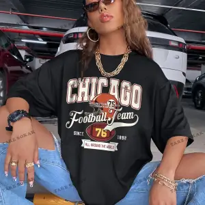 Unisex BAY  Rugby ve Slogan Grafikli Düşük Omuzlu Oversize Tişört KOD-1389