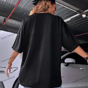 Unisex BAY  Rugby ve Slogan Grafikli Düşük Omuzlu Oversize Tişört KOD-1389