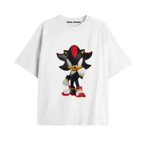 UNİSEX Bay Sonic Desenli Beyaz Yazlık T-shirt