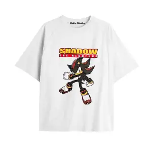 UNİSEX Bay Sonic Desenli Beyaz Yazlık T-shirt