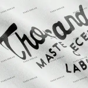 Unisex BAY   Yazılı Desenli Düşük Omuzlu Tişört KOD-1386