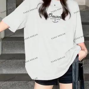 Unisex BAY   Yazılı Desenli Düşük Omuzlu Tişört KOD-1386