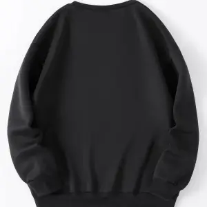 Unisex Belief Baskılı Oversize Bisiklet Yaka Sweatshirt Siyah