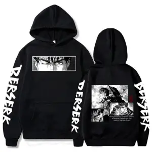 Unisex Berserk Guts Desen Erkek Hoodies 14715 Siyah