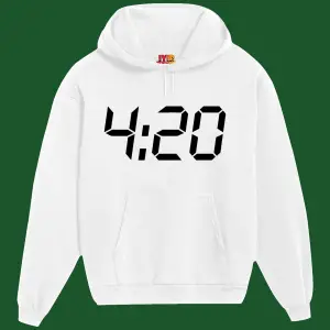 Unisex Beyaz 4.20 Baskılı Sweatshirt