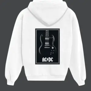 Unisex Beyaz Ac-dc Sırt Baskılı Sweatshirt