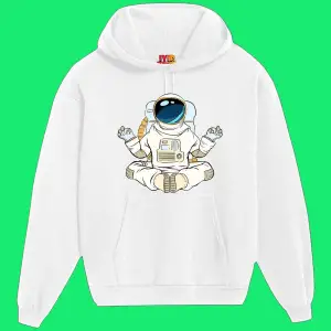 Unisex Beyaz Astronot Baskılı Sweatshirt