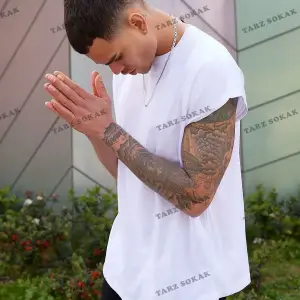 Unisex Beyaz Basketçi Sıfır Kol Bisiklet Yaka Oversize Salaş Basic Kolsuz