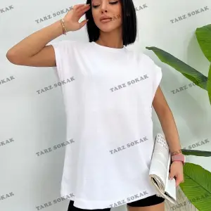 Unisex  Beyaz Basketçi Sıfır Kol Bisiklet Yaka Oversize Salaş Basic Kolsuz