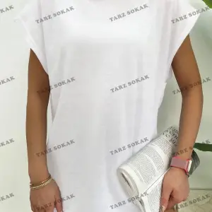 Unisex  Beyaz Basketçi Sıfır Kol Bisiklet Yaka Oversize Salaş Basic Kolsuz