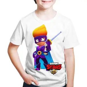 Unisex Beyaz Brawl Stars - Amber De La Vega Kostüm - Dijital Baskılı T-shirt