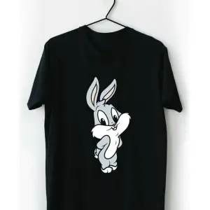 Unisex Beyaz Bugs Bunny Baskılı T-shirt