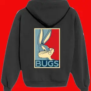 Unisex Beyaz Bugs Bunny Sırt Baskılı Sweatshirt
