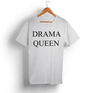 Unisex Beyaz Drama Queen Tişört