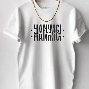 Unisex Beyaz Hanımcı Baskılı Katlamalı Bisiklet Yaka Tişört