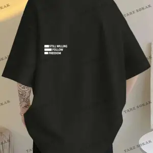 Unisex Beyaz Oversiz Still Follow Freedom Baskılı Örme